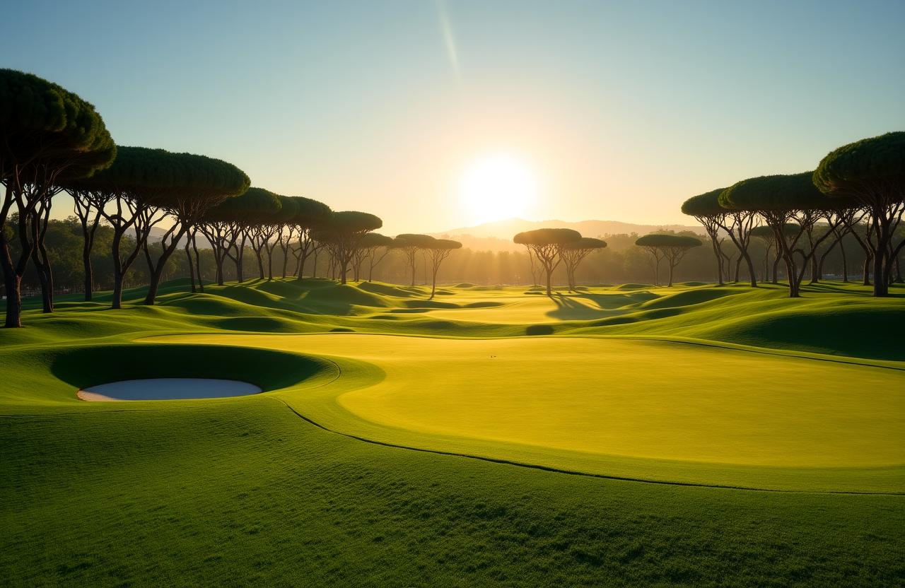 Veduta panoramica del campo da golf Canopy Links a Roma