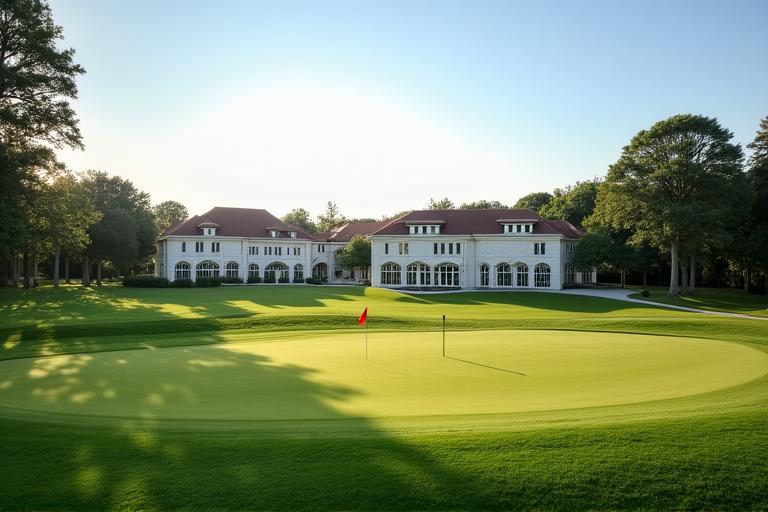 Il green finale della buca 18 di fronte alla clubhouse