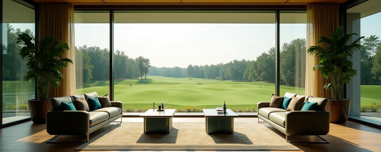 Un ambiente sereno e professionale nella clubhouse di Canopy Links Roma