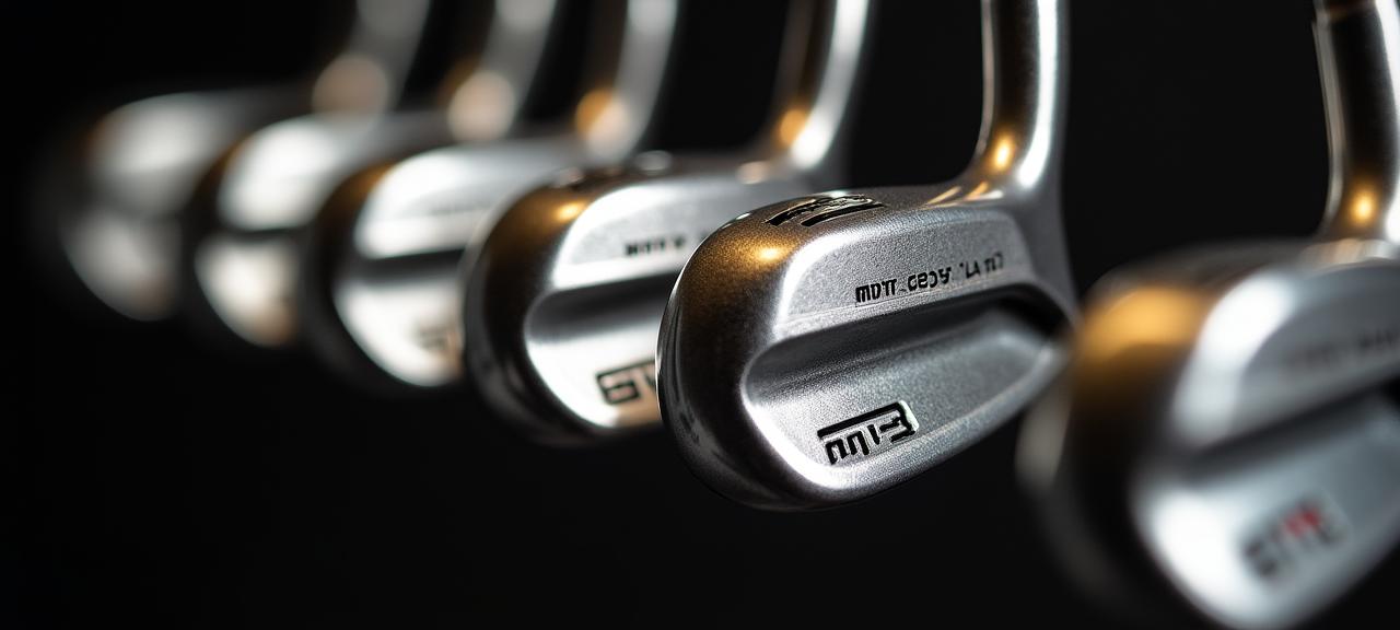 Dettaglio tecnico di ferri da golf professionali