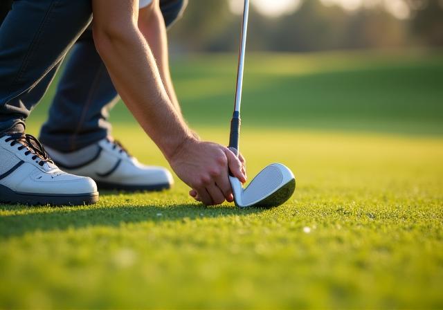 Lezione di golf professionale sul green
